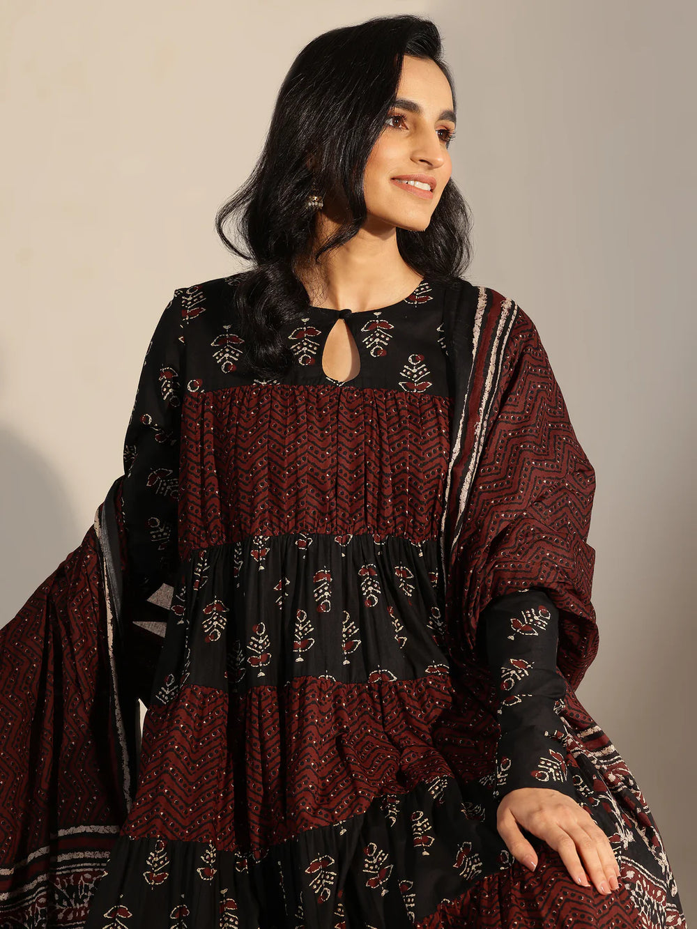 🌺 কালারফুল সুতি থ্রি পিস 🌺