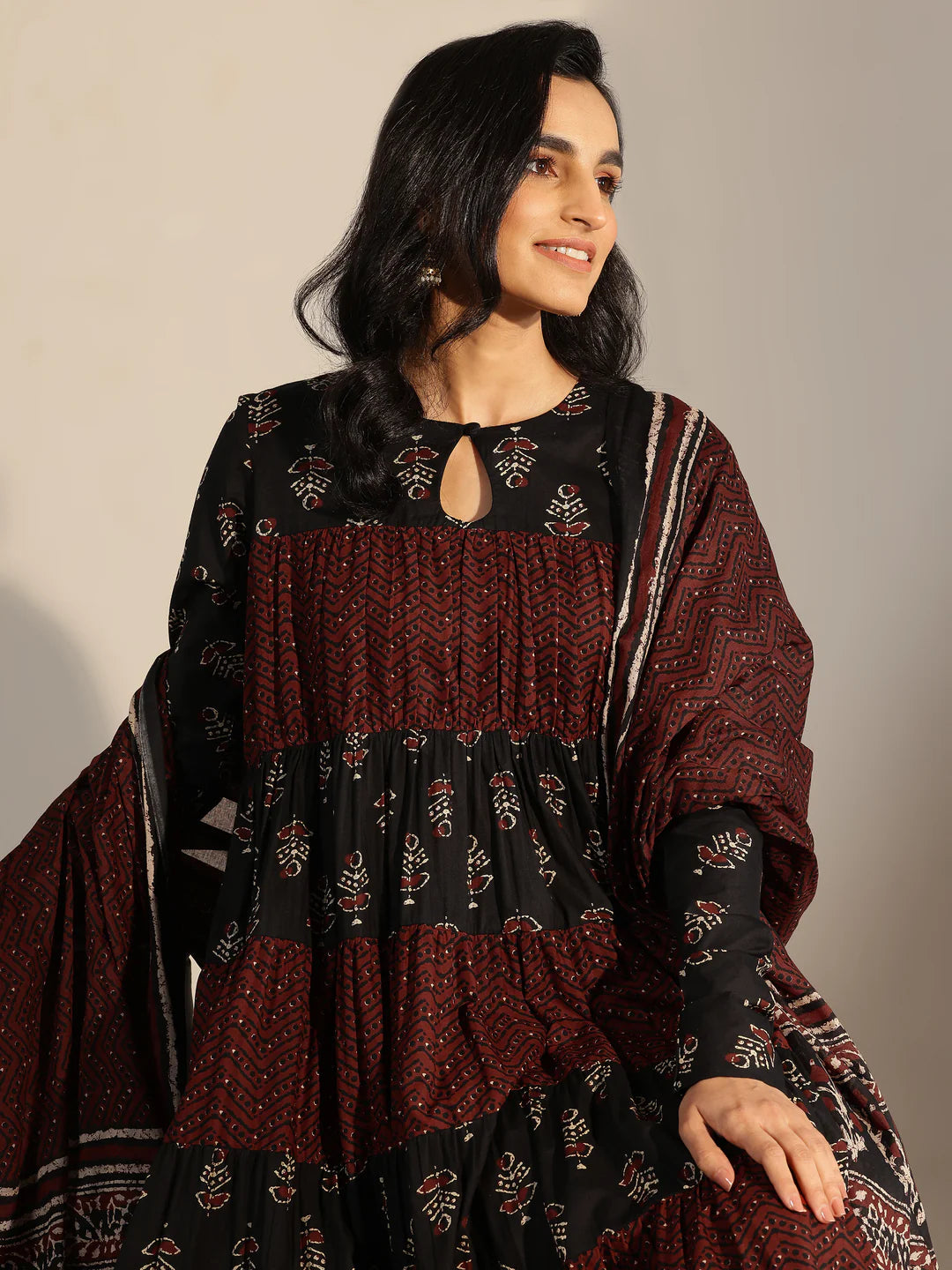 🌺 কালারফুল সুতি থ্রি পিস 🌺