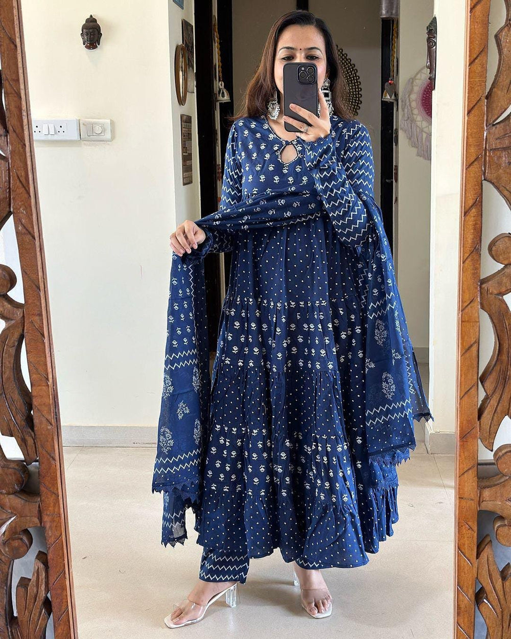 🌺 কালারফুল সুতি থ্রি পিস 🌺