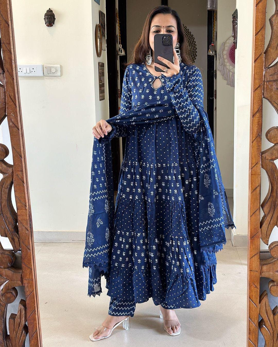 🌺 কালারফুল সুতি থ্রি পিস 🌺