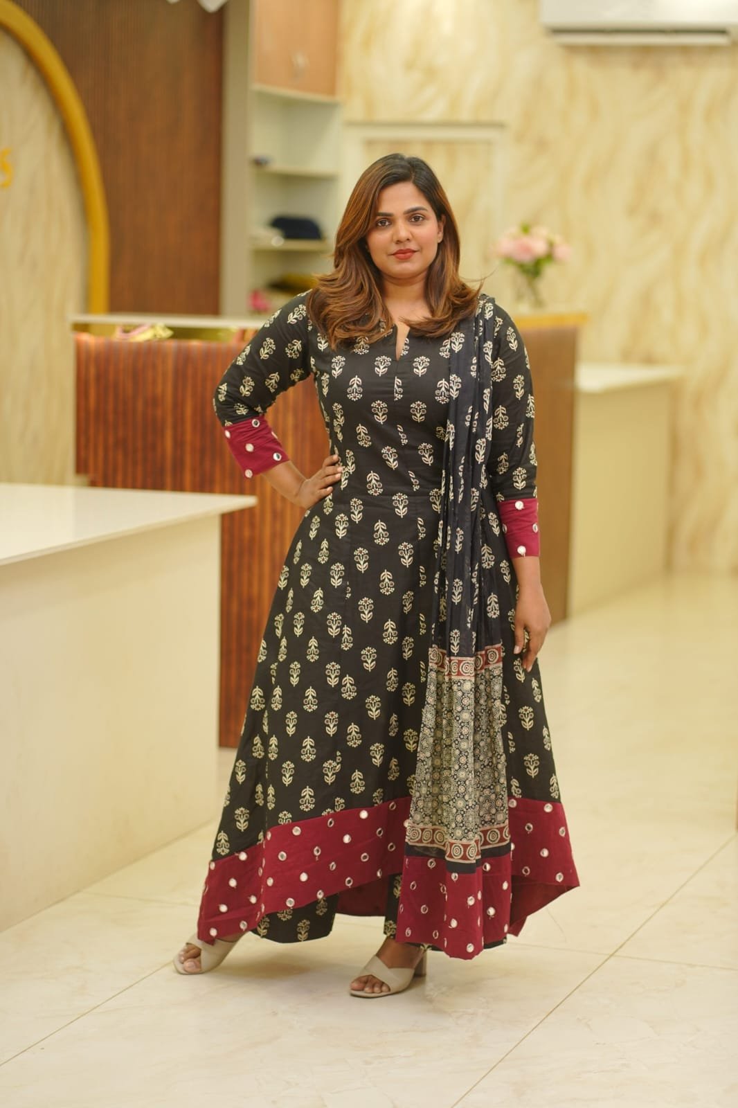 🌺 কালারফুল সুতি থ্রি পিস 🌺