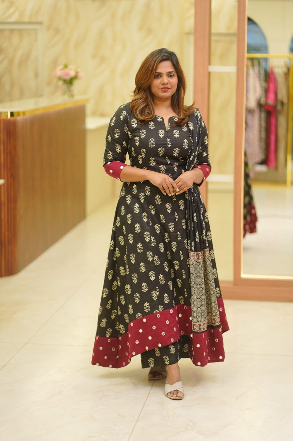 🌺 কালারফুল সুতি থ্রি পিস 🌺