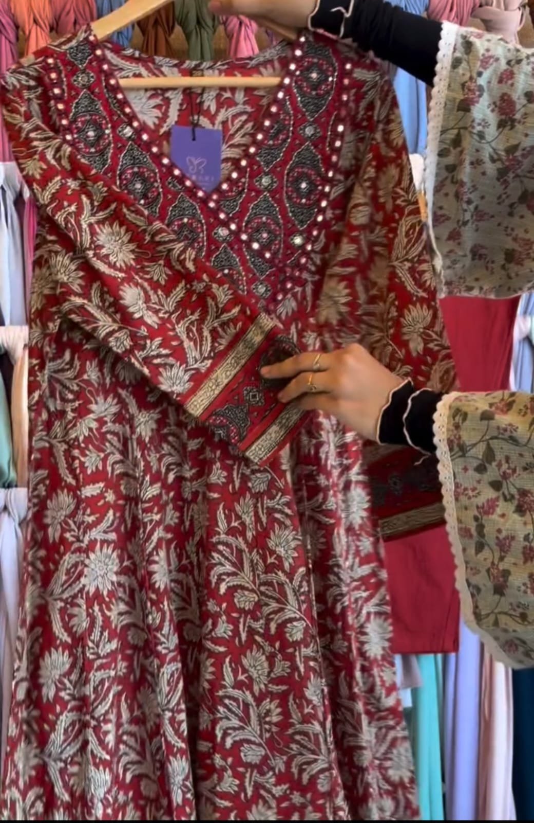 🌺 কালারফুল সুতি থ্রি পিস 🌺