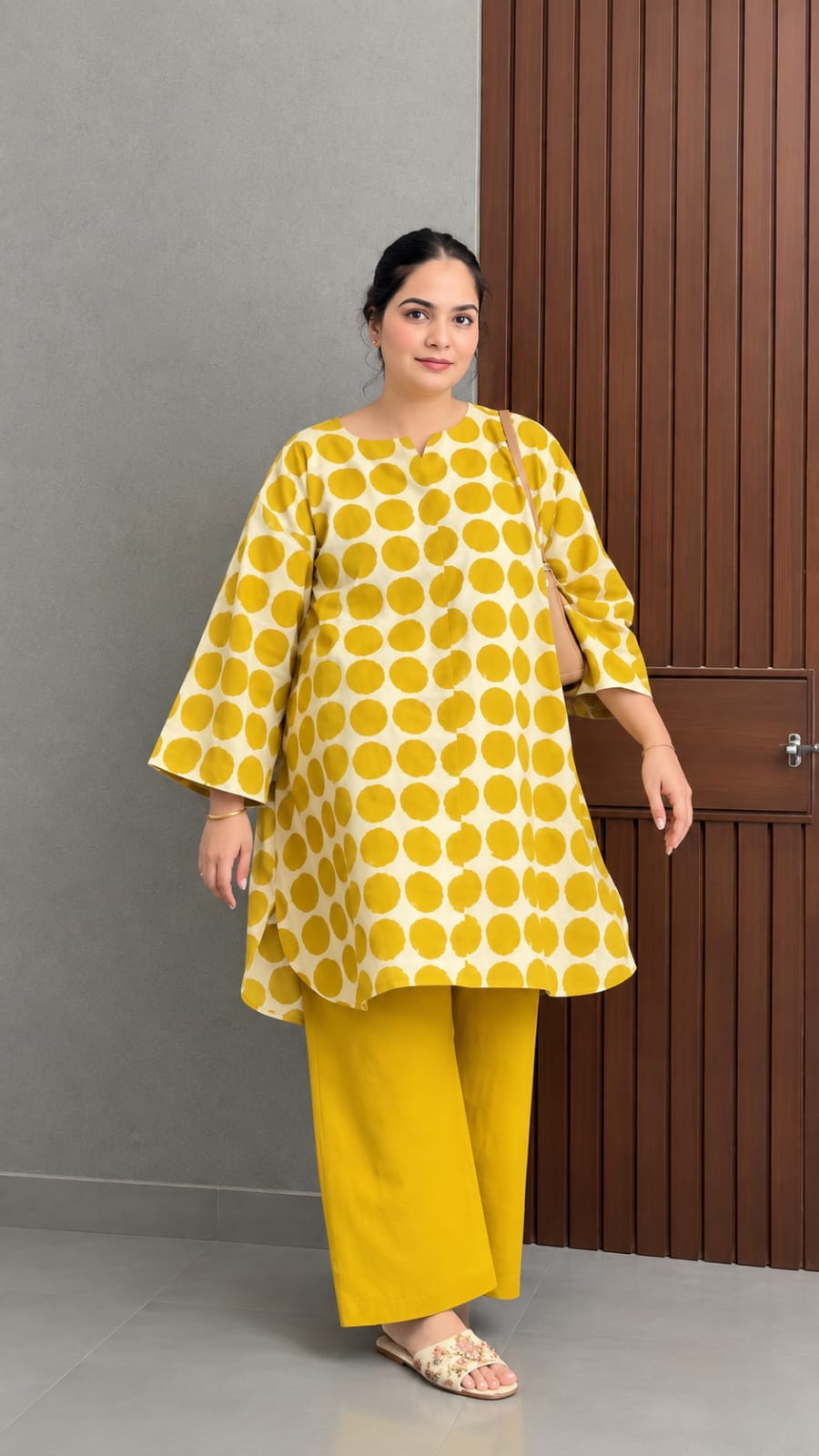 Readymade Cotton Two Piece (Yellow)