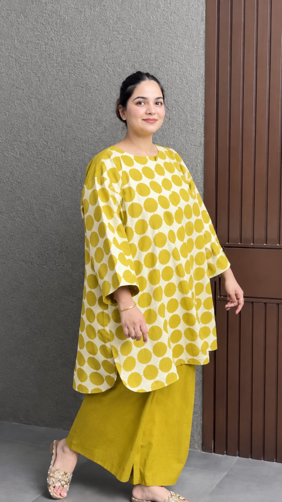 Readymade Cotton Two Piece (Yellow)