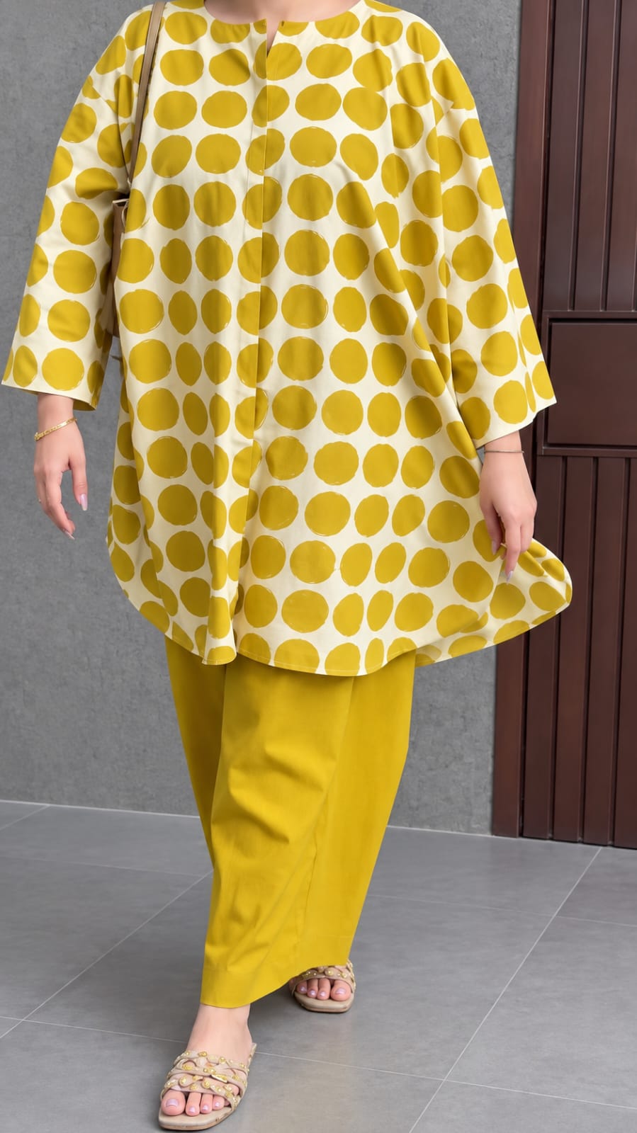 Readymade Cotton Two Piece (Yellow)