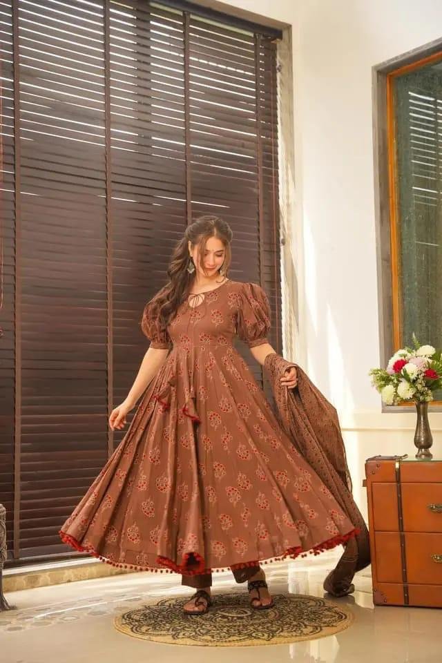 🌺 কালারফুল সুতি থ্রি পিস 🌺