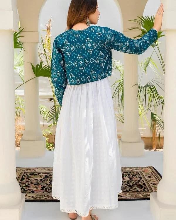 Skin Print Cotton Koti Long Dress
