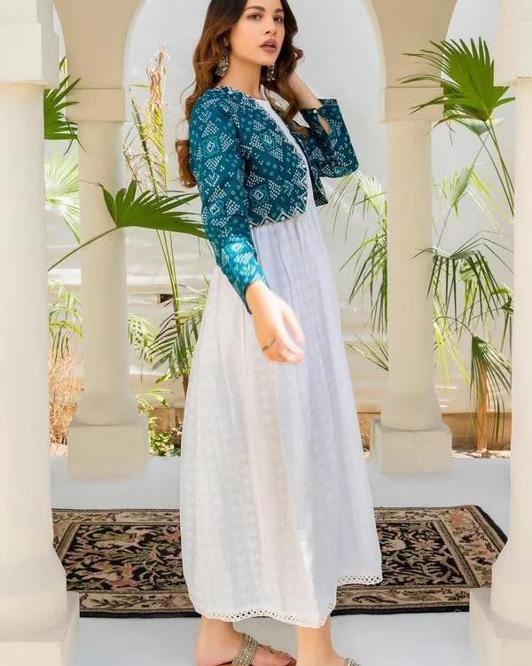 Skin Print Cotton Koti Long Dress