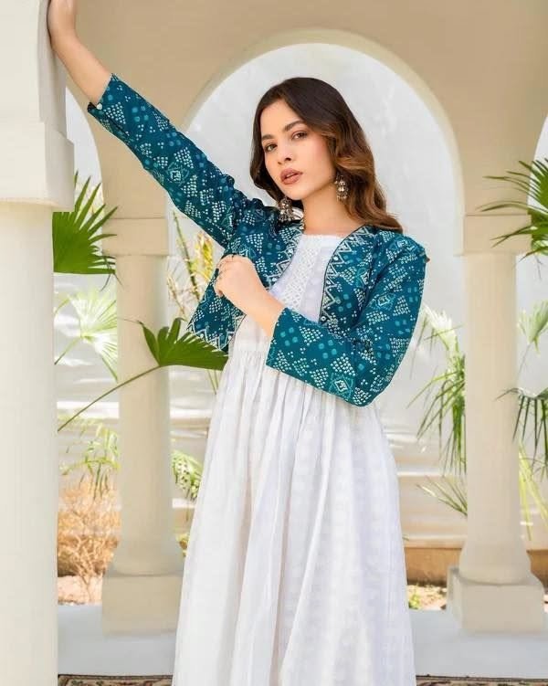 Skin Print Cotton Koti Long Dress